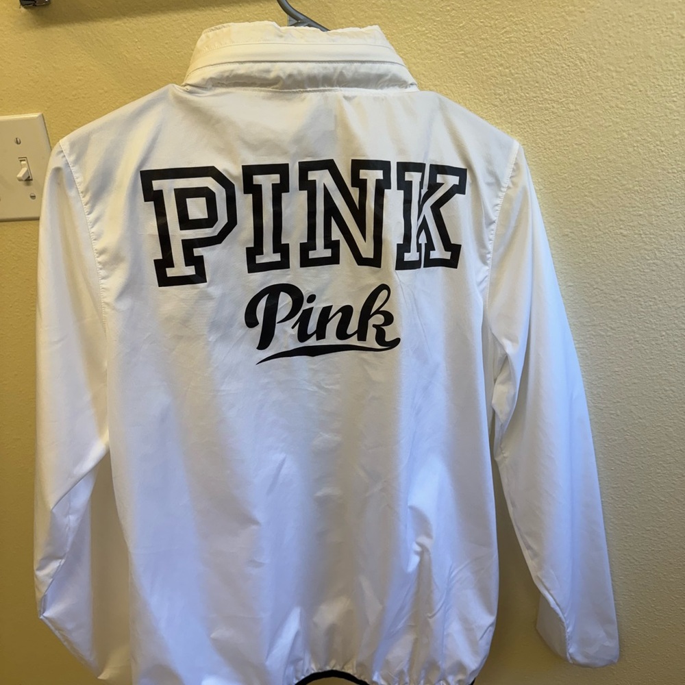 PINK Victoria's Secret White Windbreaker